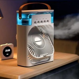 3-in-1 Portable Air Cooler – Breeze, Moisture & Light in One!